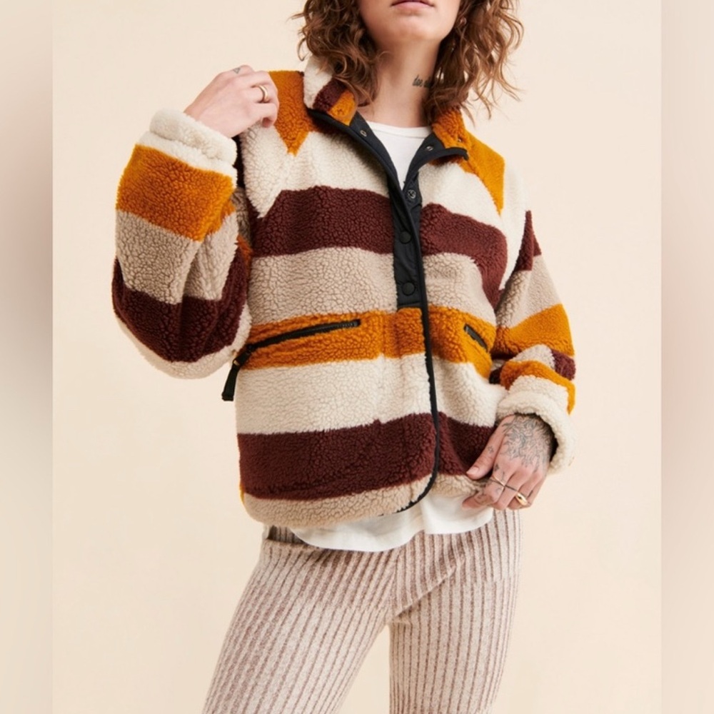 FREE PEOPLE HIT THE SLOPES STRIPED JACKET